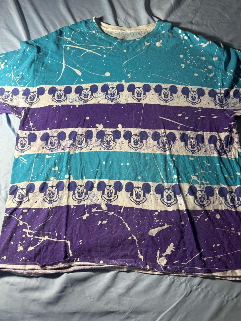 Disney Mickey Mouse T-Shirt Size XXL Paint Splatter